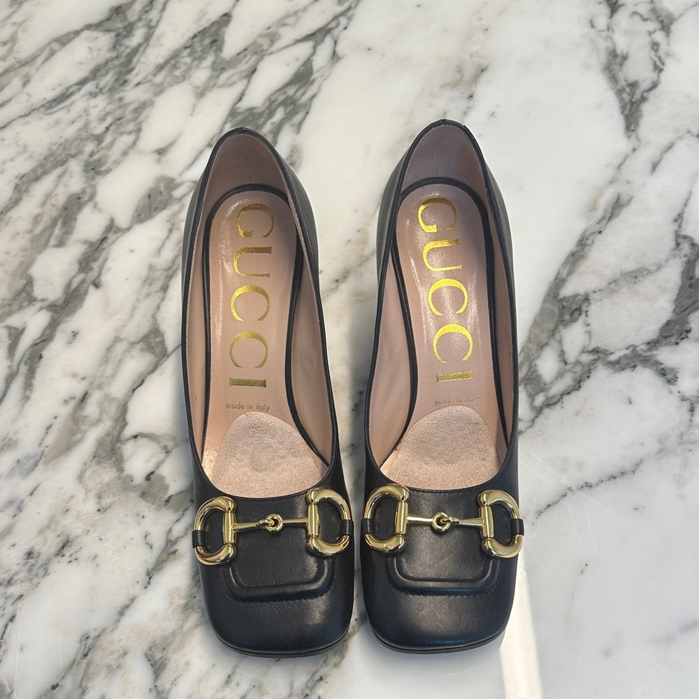 Gucci Horsebit Mid-Heel Pumps